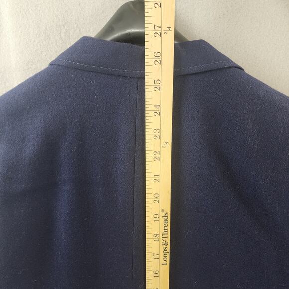 Avenida V by Nitya Virgin Wool Navy Blazer Gold Buttons Women Size 9/10 Vintage - Picture 5 of 7